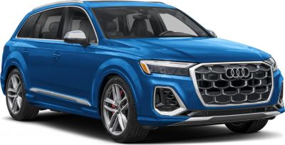 Aggressive grille and alloy wheels on sporty luxury SUV front side.