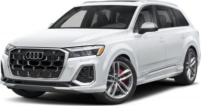 White SUV with bold front grille and sporty alloy wheels