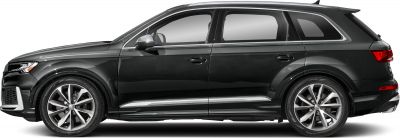 Side profile of a luxury SUV highlighting alloy wheels and sleek exterior design.