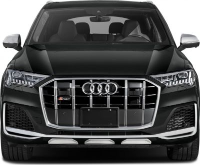 Front view with LED headlights and chrome-accented grille