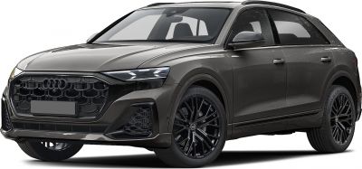 Sleek SUV front side profile with hexagonal grille and LED headlights