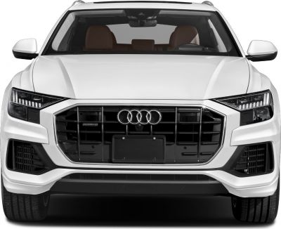 Front view with large grille and LED headlights