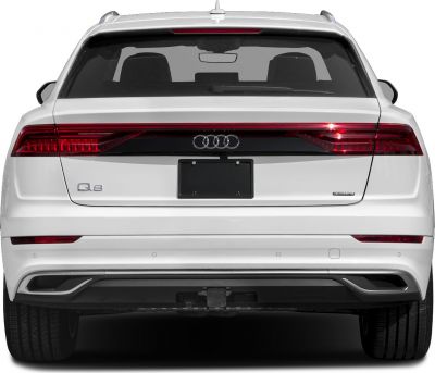 Rear view with LED tail lights and bumper of a modern SUV