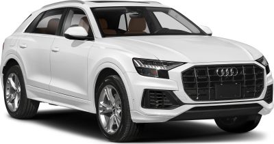 Front grille and LED headlights of a modern luxury SUV