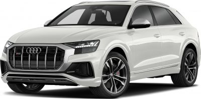 Audi SQ8 4M front grille and LED headlights with alloy wheels