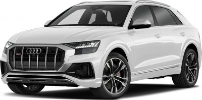 Front grille and LED headlights of a luxury SUV