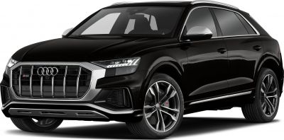 Bold front grille and LED headlights of a luxury SUV