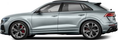 Side profile of a luxury SUV with large wheels and sporty brake calipers