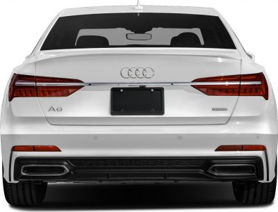 Rear view with sleek taillights and quattro badge