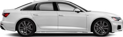 Electric sedan side profile with LED headlights and multi-spoke alloy wheels