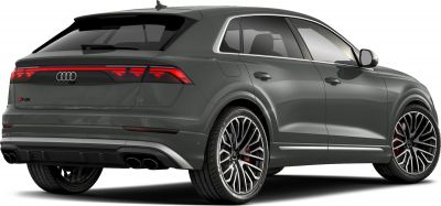 Rear view with LED taillights, quad exhausts, and large alloy wheels