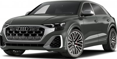 SUV front-angle with honeycomb grille and multi-spoke alloy wheels