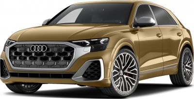 Front and side angle with distinctive grille and multi-spoke wheels