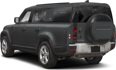 Rear side view of an SUV with spare tire cover and four doors