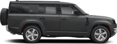 Extended SUV side profile with rear spare wheel mount and large wheels.
