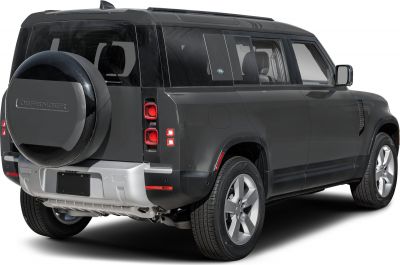 Rear and side view of SUV with rear-mounted spare tire and vertical taillights
