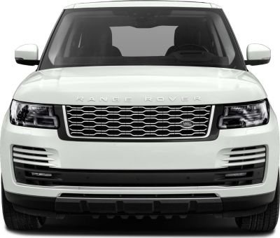 Front grille and LED headlights of luxury SUV