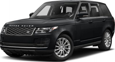 Front view of a black SUV with signature grille and LED headlights.