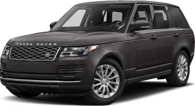 Luxury SUV front view with LED headlights and distinctive grille