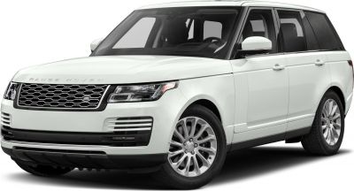 Front side view of white luxury SUV with LED headlights and alloy wheels