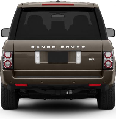 Rear view with distinctive taillights and large rear window