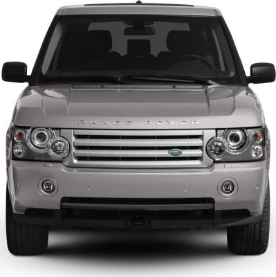 Front view with signature grille and dual round projector headlights