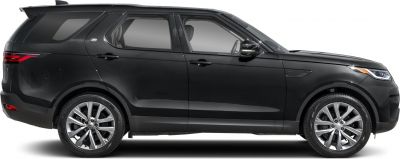 Side profile of a black SUV with alloy wheels and tinted windows