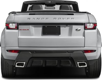Rear view with tail lights and exhaust tips of a convertible SUV