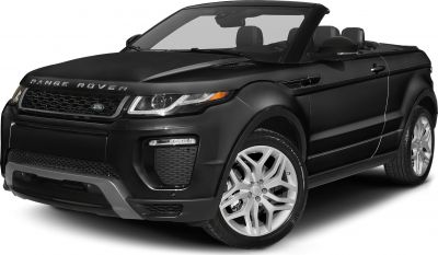 Front three-quarter view of convertible SUV with LED headlights and open roof.