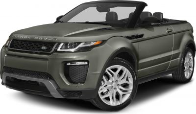 Front and side angle of a convertible SUV with a lowered roof
