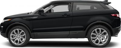 Two-door coupe SUV side profile with prominent alloy wheels