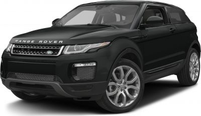 Front and side view of black coupe SUV with alloy wheels