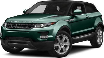Front and side view of a two-door compact SUV in green.