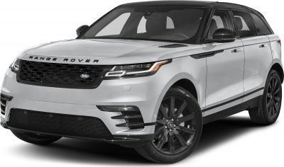 White SUV with LED headlights and black grille from front-side angle