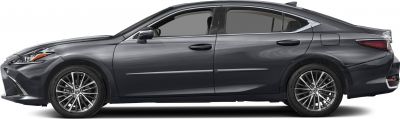 Aerodynamic side profile with sleek contours and multi-spoke alloy wheels