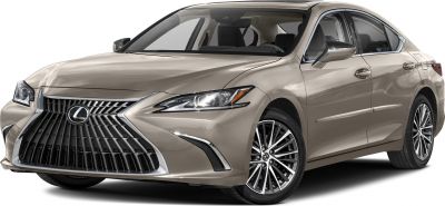 Luxury sedan front grille with LED headlights and alloy wheels