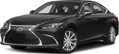 Luxury sedan front with spindle grille and LED headlights