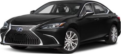 Front view of Lexus ES VII XZ10 hybrid with spindle grille and alloy wheels.