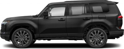 Black modern SUV side profile with prominent alloy wheels