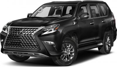 Front grille and LED headlights of a luxury SUV
