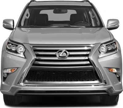 Front view with spindle grille and multi-lens headlights