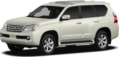 White luxury SUV front side view with roof rails and alloy wheels