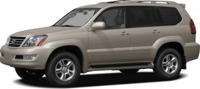 Side profile of a mid-2000s luxury SUV with facelift facelift design.