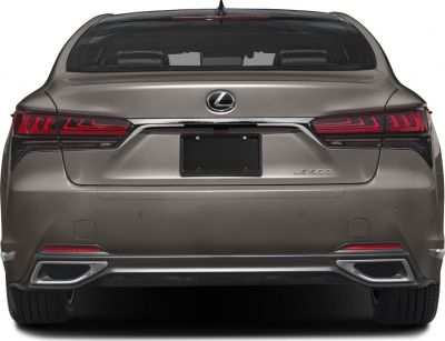 Rear view with LED tail lights and dual exhaust tips