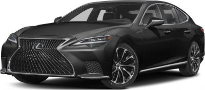 Front view with spindle grille and sleek LED headlights