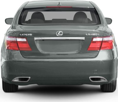 Rear view with distinctive tail lights and dual exhaust outlets