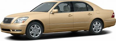 Side profile of 2000s luxury sedan with alloy wheels