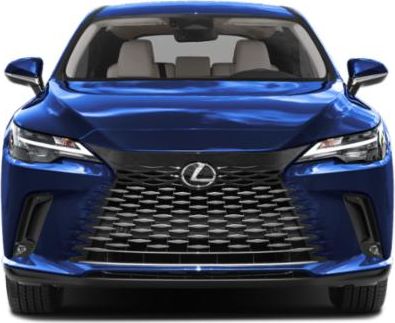Front view with spindle grille and sharp LED headlights