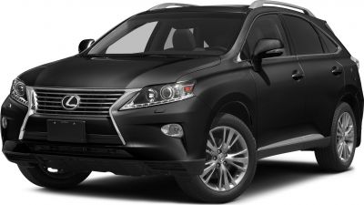 Front three-quarter view of SUV with distinctive grille and headlights