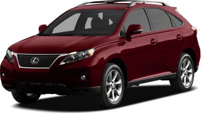 Red 2010 SUV front side with alloy wheels